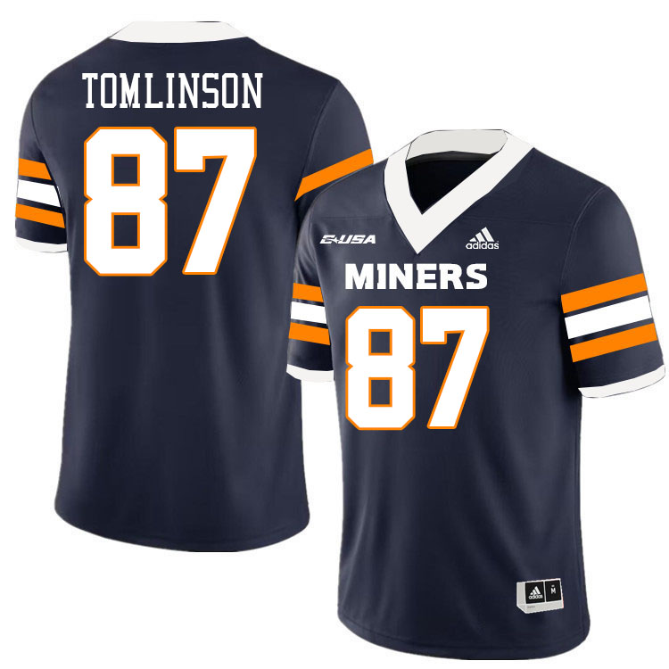 Eric Tomlinson UTEP Jersey,UTEP Miners #87 Eric Tomlinson College Football Jersey,Uniforms-Navy